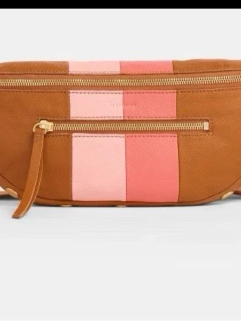 Hammitt Charles Crossbody Sling/Chest Belt Hip Bag ARTIST TAPE Brown & Pink